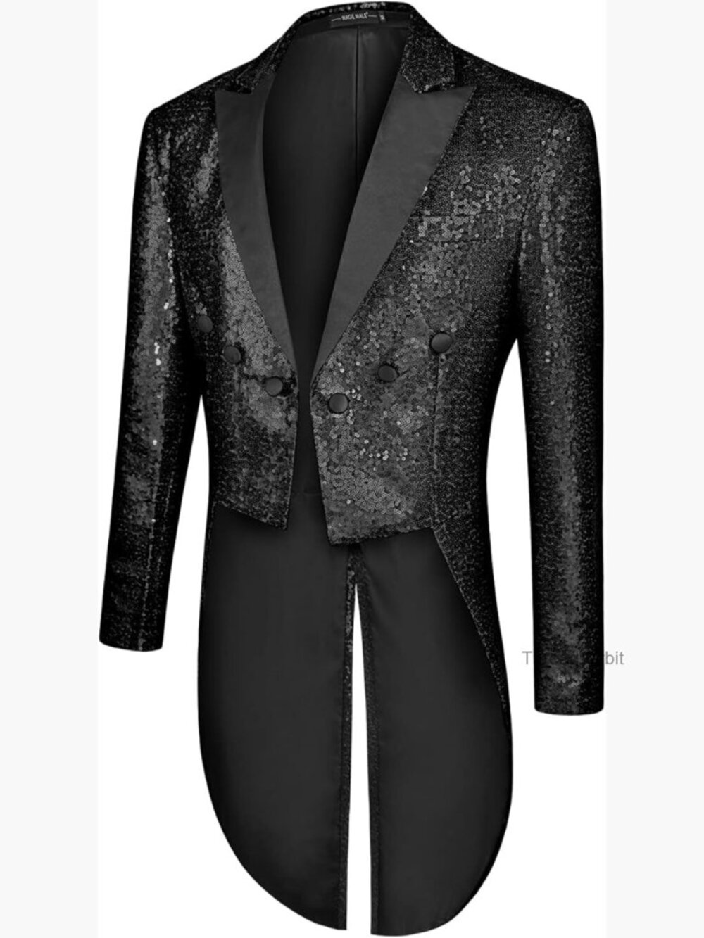 Sequined Tuxedo Jacket Tails Slim Fit Tailcoat Dress Coat Wedding Blazer